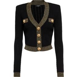Balmain Cropped-Cardigan Gold