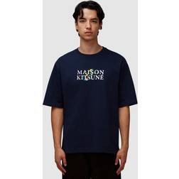 Maison Kitsuné Oversized Flowers T-Shirt Navy L L, Male