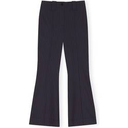 Ganni Byxor Stretch Stripe Bootuct Sky captain