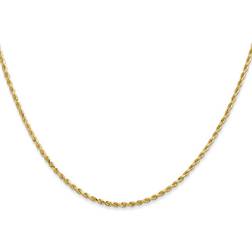 Primal Gold Karat Yellow 1.50mm Diamond-cut Rope Chain Anklet