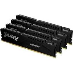 Kingston FURY Beast DDR5-6000 64GB CL40 Quad Channel (4 pcs) Intel XMP Zwart