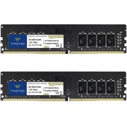 TIMETEC Hynix IC 16GB Kit 2x8GB DDR4 2400MHz PC4-19200 Unbuffered Non-ECC 1.2V CL17 1Rx8 Single Rank 288 Pin UDIMM Desktop Memory RAM Module