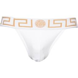 Versace iconic men's jockstrap, white/gold