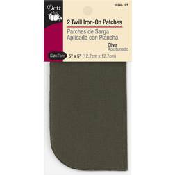 Orange Dritz Patch Iron On 5x5 Twill Olive 2pc