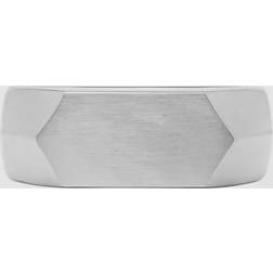 Fossil Men's All Stacked Up Stainless Steel Signet Ring - 8
