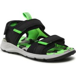 Superfit Criss Cross Sandaler - Svart/Ljusgrön