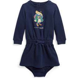 Polo Ralph Lauren Bear Fleece Dress & Bloomer Refined Navy 18M