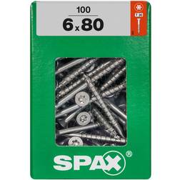 Spax 6 80 100 Stück, Teilgewinde, Senkkopf, t-star plus T30, 4CUT, 4191010600806