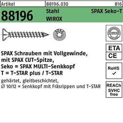 Spax Holzbauschraube, 12 300 Stück, Vollgewinde, Senkkopf, T-STAR plus