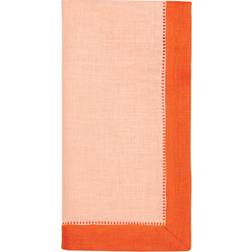 SFERRA Roma Color-Block Dinner Set of 4 CAMEO/TANGERINE Cloth Napkin (50.8x50.8)