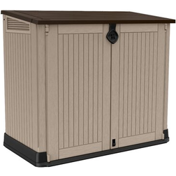 Keter Store It Out Midi Wheelie Bin Box Beige Brown
