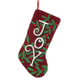 GlitzHome 20" L Hooked Joy Stocking