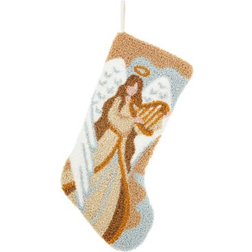 GlitzHome 20" L Hooked Angel Stocking