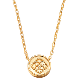 Kendra Scott Stamped Dira Pendant Necklace - Gold/Ivory