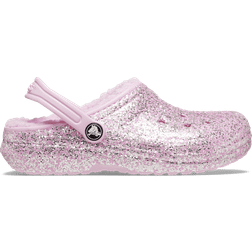 Crocs Kid's Classic Lined Glitter Clog - Neon Purple/Multi