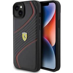 Ferrari Twist Metal Logo Case for iPhone 15 Plus