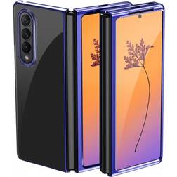 Hurtel Galaxy Z Fold 4 Skal Plating Metallic Frame Blå