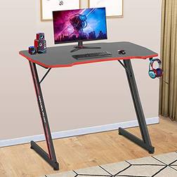 BestOffice Gmaing Desk 35.4in PC Computer Desk Z Shaped Gaming Workstation Ergonomic Gaming