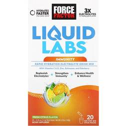 Force Factor Liquid Labs Immunity Rapid Hydration Electrolyte Drink Mix Fresh Citrus