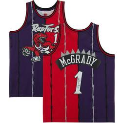 Tracy McGrady Toronto Raptors Autographed Purple and Red Split Mitchell & Ness 1998-1999 Swingman Jersey