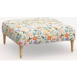 Skyline Furniture Rifle Paper Cloth Greenwich Upholstered Ottoman Linen/Wood Coffee Table