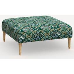 Skyline Furniture Rifle Paper Cloth Greenwich Upholstered Ottoman Linen/Wood Coffee Table