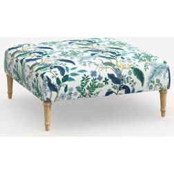 Skyline Furniture Rifle Paper Cloth Greenwich Upholstered Ottoman Linen/Wood Coffee Table