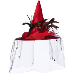 Smiffys Deep Red Deluxe Witch Hat Fancy Dress