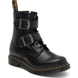 Dr. Martens Women's 1460 Buckle Pull Up Leather Lace Up Boots - Black