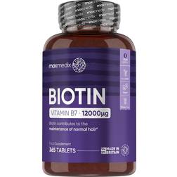 Maxmedix Biotin Vitamin B7 12000 mcg