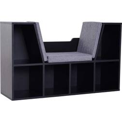 Homcom Cube with Cushioned Reading Seat Book Shelf 61cm