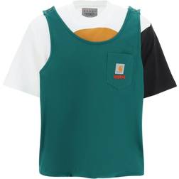 Marni x Carhartt layered cotton T-shirt green