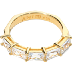 Ani Jewels Half Baguette Ring - Gold/Transparent