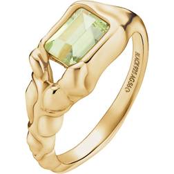 Maria Black Lemon Disco Ring - Gold/Green