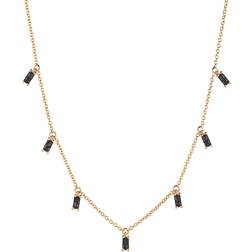 Sif Jakobs PRINCESS BAGUETTE halsband svarta Zirkoner guld