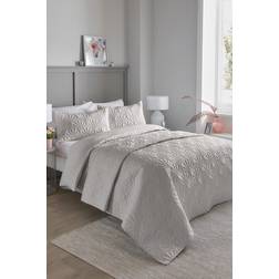 Serene 'Cavali' Pinsonic Microfibre Duvet Cover Grey, Silver