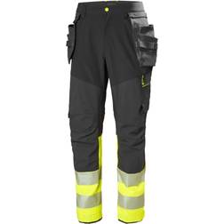 Helly Hansen ICU BRZ hantverksbyxa full stretch, Ebony/Hi-Vis Gul