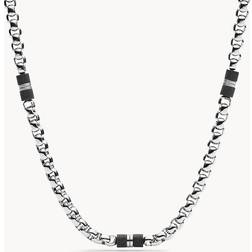 Fossil JF03314040 Stainless Steel Black Marble Necklace A97119