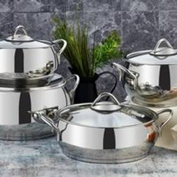 Evimsaray Sevval 8-piece Cookware Set with lid