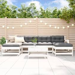vidaXL 7-tlg Garten-Lounge-Set Mit Kissen Massivholz Modell 12 Lounge-Set