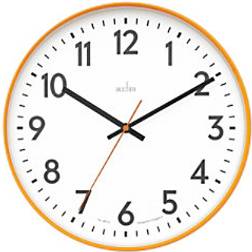 Acctim Hugo Modern Bright Tangerine Dream Wall Clock 30cm