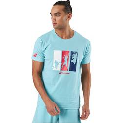 Babolat T-shirt Padel Cotton Turquoise, Male, Tøj, T-shirt, Padel, Blå