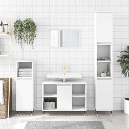 vidaXL white Bathroom Set Cabinet 3 Engineered