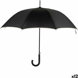 BigBuy Home Regenschirm Schwarz Creme Metall Faser 95 x 95 x 86 cm 12 Stück