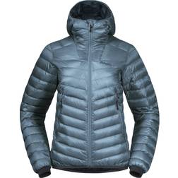 Bergans Women's Senja Down Light Jacket With Hood, XS, Smoke Blue/Orion Blue