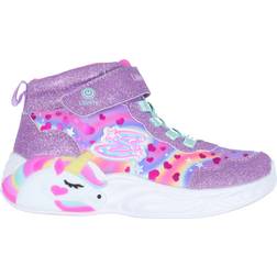 Skechers Kid's Unicorn Dreams - Silver Mesh Synthetic Multi Trim