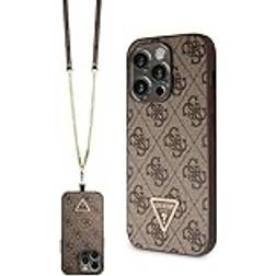 Guess iphone 14 pro hülle case crossbody 4g stras metal logo crystal strap