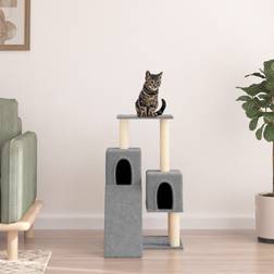 vidaXL grey Cat Tree with Scratching Posts Cat Scratch Tower