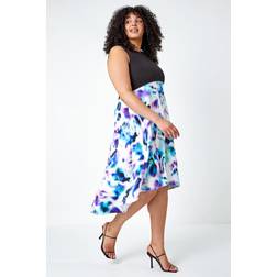 Roman Curve premium stretch abstract midi dress