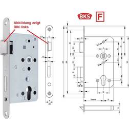 GmbH Panik-FH-Einsteckschloss 1201 Fkt. 24/65/72/9mm DINrechts